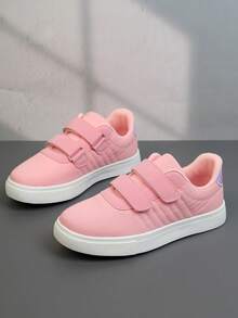 1 Pair Lace-Up Design Breathable Comfortable Casual Sneakers For Girls, Suitable For Back To School Season, Spring/Autumn - Pink - View 3