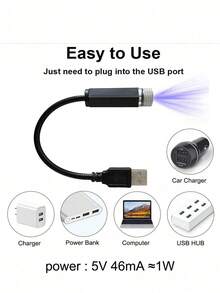 1pc Galaxy Star Night Light, Romantic LED USB Galaxy Lamp, Suitable For Car Ceiling And Room Ceiling - Purple - View 7