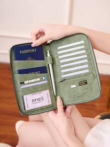 CHARM INFINITE RFID Anti-Theft Large Capacity Passport Holder, Fashionable Slim Travel Wallet, Unisex Travel Essential Gift - Green - View 6