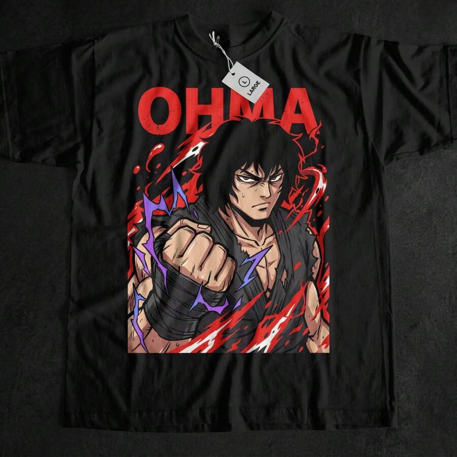 Kengan Ashura UniS1ex Anime Series T1EE, Martial Arts, S1TREET FIGHTER, Raian Kure, Boxing Graphic, j1apanese Manga, Gift for him, Pop Culture.JPG - Negro - Ver 1