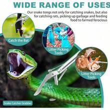 A Portable, Foldable Pickup Tool Featuring 304 Stainless Steel Claws-Ideal For Retrieving Litter, As Well As Catching Reptiles And Fish; Particularly Convenient For The Elderly. Gardening & Cleanup Grabber Set-Includes One Pickup Grabber And One Mesh Storage Bag. - Small - View 2