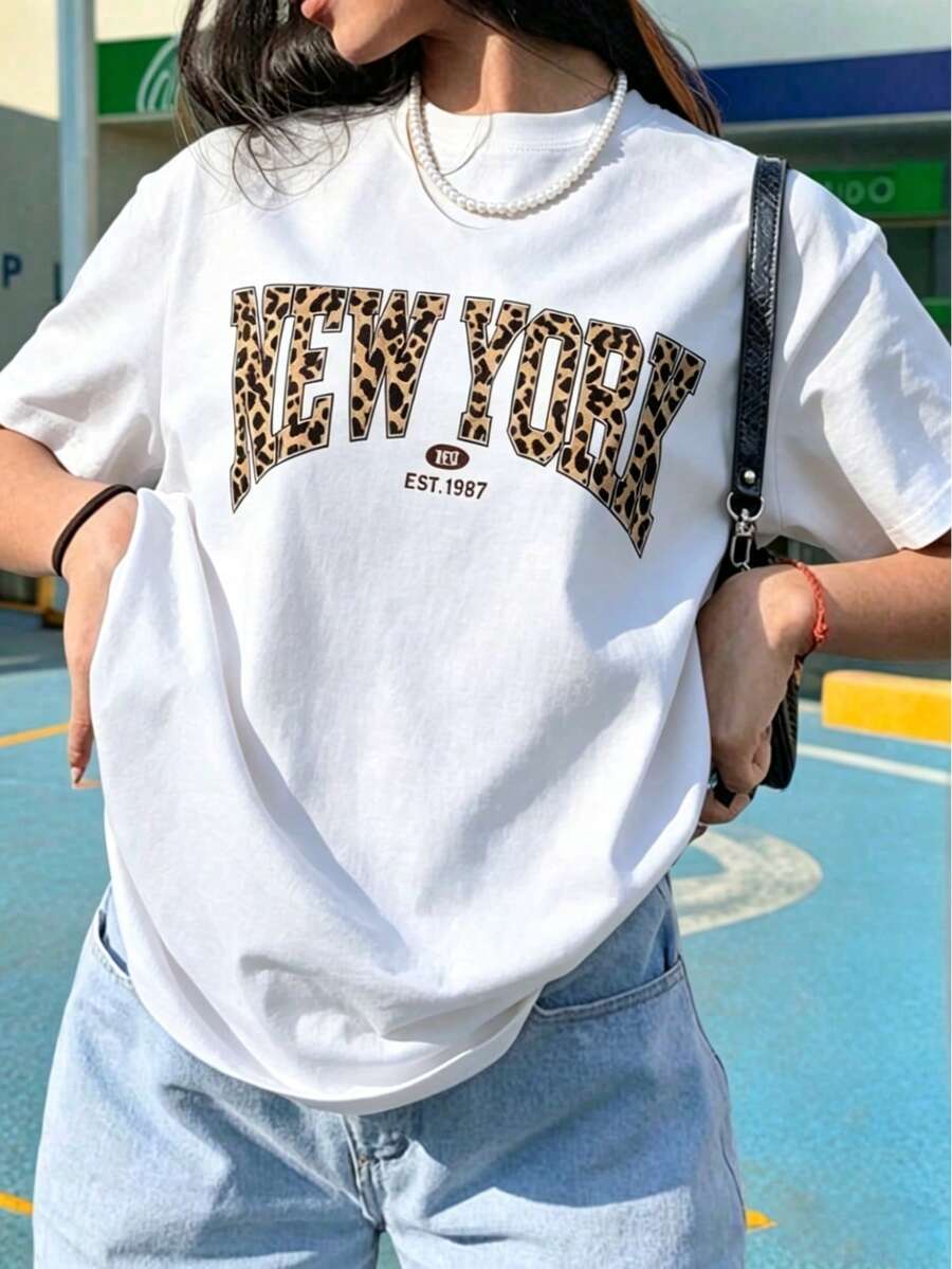 Retro Cartoon Character Graphic Tee, Vintage Nostalgia Letter Print T-Shirt, Casual 90s Streetwear Aesthetic Short Sleeve, Throwback Vibe Top - 白色 - 查看 1
