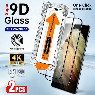 XINHONGYU Bộ 2 miếng dán màn hình Galaxy S26, làm từ kính cường lực, dễ dàng lắp đặt, màn hình 6.2 inch, bảo vệ riêng tư, tự căn chỉnh/chống bụi, không bọt khí, nhận diện vân tay siêu âm 100%, dễ lắp đặt, phủ toàn màn hình, cũng phù hợp với Galaxy S26, S25, S24, S23, S22, S21 Plus Ultra.