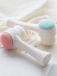 1 Soft Cleansing Brush, Ultra-Fine Fiber Bristles+Silicone Brush Head, Double-Sided Use. Facial/Body Massage Cleaning Brush - Deeply Cleanses Pores, Removes Dirt, And Creates Smooth Skin; Facial Pore Cleaning Brush - Portable, - Multicolor - View 5