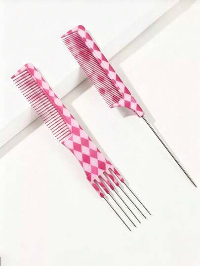 2pcs Hair Brush/Hair Comb, Wide Tooth Comb Hair Brush Styling Comb Set/Kit, Fine Teeth Rat Tail/Pointed Tail Hair Brush For All Hair Types For Hair Styling,Hair Brush,Comb,Hair Tools, Hair Products And Accessories For Barber Salon Beauty Travel Essentials,Back To School,Travel Holiday Essentials,Hair Accessories For Women