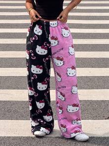 SANRIO 1件 Hello Kitty 女款長褲，毛絨保暖舒適可愛，秋冬款 - 彩色 - 查看 4