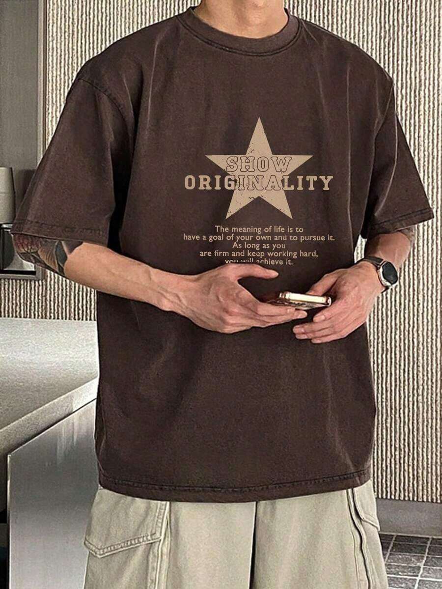 Camiseta de manga corta de cuello redondo con estampado de letras, de uso casual y versátil para uso diario Y2k Camiseta Camisa De - Blanco - Ver 1