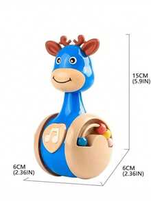 Giraffe Baby Rolling Rattle Toy With Teether -Press Music Button, Encourages Crawling, Educational Numbers - Multicolor - View 7
