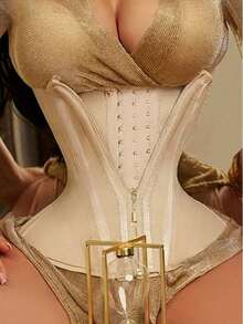 1pc Waist Trainer Belt With Zipper Girdle High Compression Body Shaper Waistband Faja For Women Underbust Corset Latex Waist Cincher - 彩色 - 查看 3
