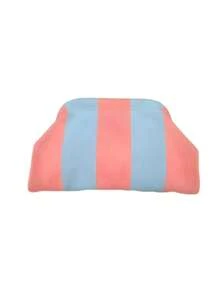 Retro Vintage Striped Clutch Bag, Classic Holiday Style - Dusty Blue - View 3