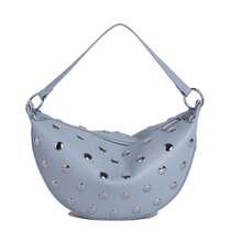 BAILEE Stylish, Solid-Colored PU Women's Handbag With All-Over Studs And A Saddle-Style Design. Perfect For Outfits And As A Gift. - Multicolor - View 15