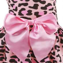 1 pieza Disfraz de perro estampado con corbata de moño linda, adecuado para perros pequeños a medianos, estampado de leopardo - Rosa - Ver 8