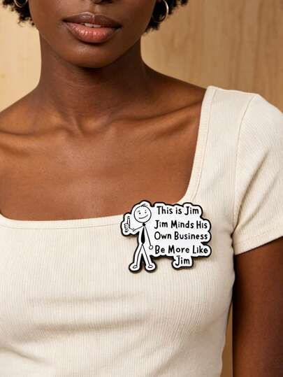 "This Is Jim Jim Minds His Own Business Be More Like Jim" Enamel Pin Funny Brooch Pines Lapel Pins Badge Fashion Jewelry Gifts