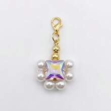 Adjustable Pet Pearl & Rhinestone Collar, Heart/Square Pendant Options, Suitable For Wedding Photo Accessories - Multicolor - View 5