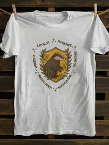 Camisetas para Mujer: Camiseta con Estampado Gráfico que Presenta una Insignia de Lealtad de una Academia de Magia, Diseñada con Mangas Cortas y Cuello Redondo, Ideal para Uso Casual en Primavera y Verano, Adecuada para Mujeres. Y2Y-Atuendos de Primavera para Mujer, Blusa, Camiseta Linda. |   Diseño exquisito |   Suelto y cómodo |   Fácil de combinar | - Blanco - Ver 8