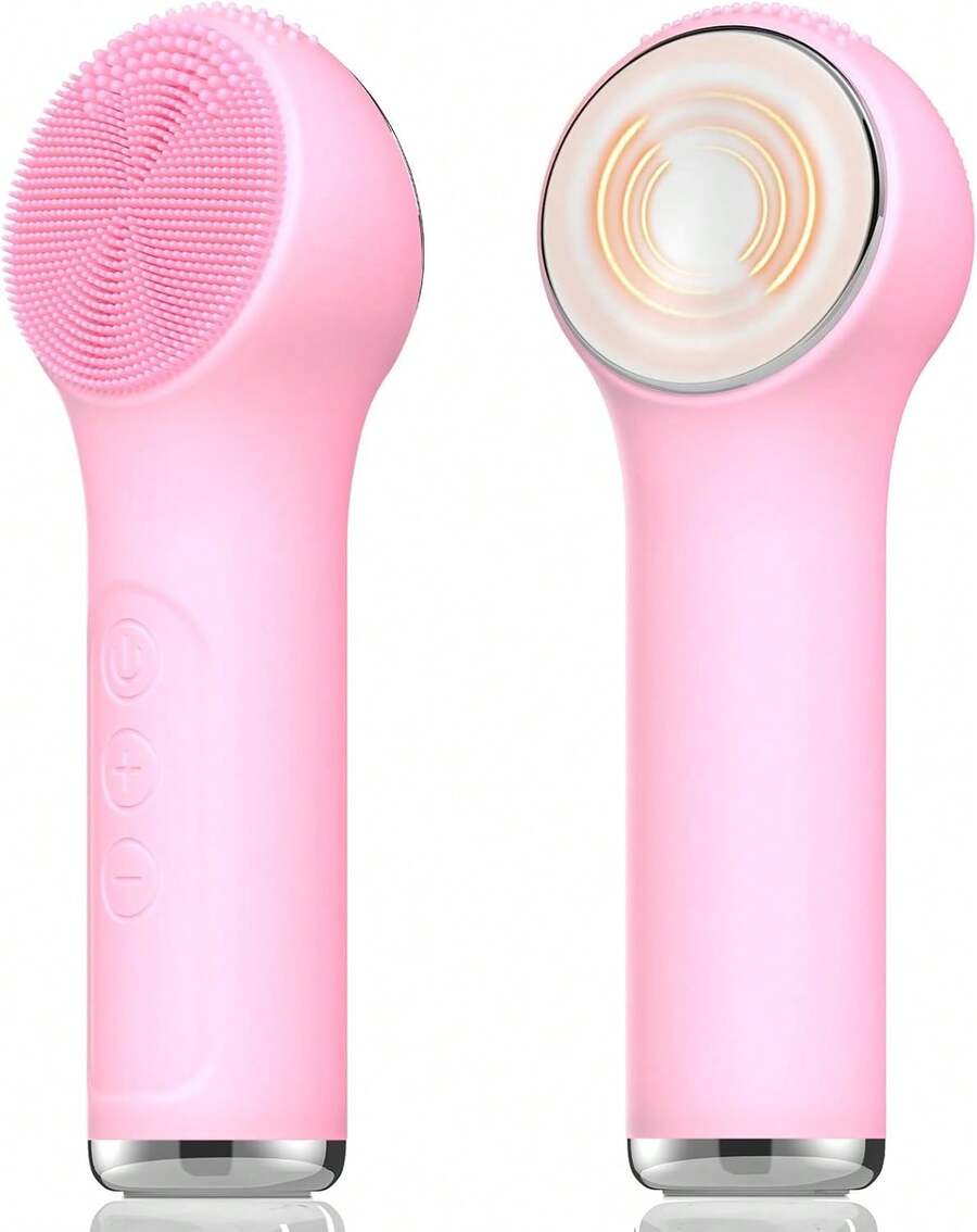 Silicone Facial Cleansing Brush, Portable Electric Face Scrubber With Heat And Vibration, 3 Modes Adjustable, Waterproof IPX6, USB-C Rechargeable, Deep Cleansing, Exfoliating And Massage - MàuB - Xem 1