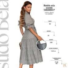 Women's White Midi Dress In Cotton Lace, Lined, Elegant For Church And Civil Weddings, Engagements, Not See-Through - 灰色 - 查看 6