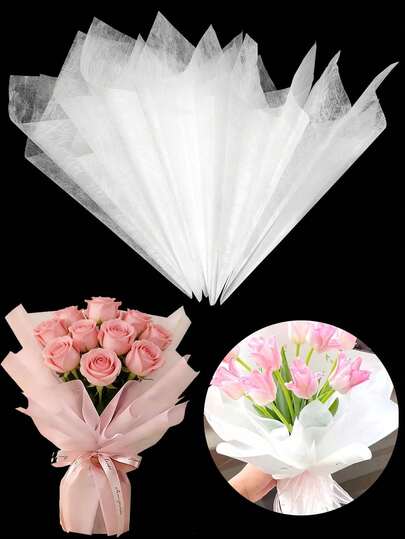 36pcs/Pack Floral Wrapping Paper, Bouquet Wrapping Paper, DIY Gift Packaging Decorative Flower Materials, Handmade Tissue Paper, Bouquet Supplies, Pink Thin Paper, Suitable For Gift Bags And Packaging, Multi-Color Gift Wrapping Paper, Gift Wrapping Paper, Birthday Art Paper Crafts, Graduation, Gift Packaging, Handicrafts, Tassel Flower Wreath (Transparent)