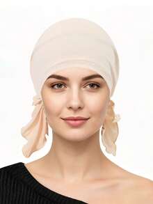 Mũ turban buộc sẵn thời trang, khăn trùm đầu mềm mại, thoáng khí, co giãn, mũ lót hijab cho nữ, phụ kiện che tóc phong cách thường ngày và đường phố. - màu sắc - Xem 10