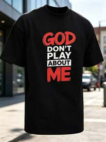 God Doesn't Play With Me T-Shirt - 黑色 - 查看 8