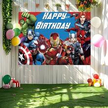 1pcs A Vengers S Uperhero Theme Backdrop, Iron Man C Aptain America S Piderman Party Decorations For Photo Booth, Avengers Alliance Photography Background, Cake Table Decor, Outdoor Indoor Celebration Wall Banner, Backyard Party Photo Prop Supplies, School Event Poster Decor, Bedroom Wall Hanging Art - 多色-A - 查看 5