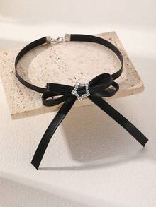 NAIZHU 1 chiếc vòng cổ choker kiểu Gothic hình bướm và trái tim bằng chất liệu PU, thích hợp để đeo hàng ngày, hẹn hò, dự tiệc. - màu đen - Xem 4