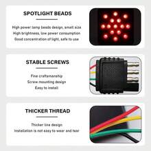 1 Pack Brake Red Light Trailer Hitch Cover Square Red Lens With 15 LED Brake Lights,12V Smoked Tail Lights Fits 2" Receiver, Tow Hitch Driving Brake Lamp Automotive Exterior Accessories With 4-Pin Adapter For Towing Truck RV SUV - Black - View 6