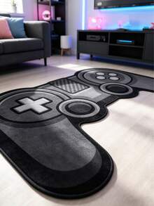 1 pieza Alfombra decorativa con forma de mando de juego negro, alfombra de juego linda, absorbente y antideslizante, adecuada para dormitorio, decoración del hogar, exterior, lavable - Multicolor - Ver 3