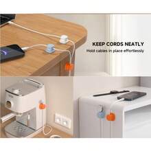 3pcs Adhesive Spring Rotating Cable Organizer Clips, Anti-Tangle Desktop Cable Holder, Earphone Cord Winder, Car Clip, Office Desk Wire Organizer - Magnetic Wire Clip - View 8