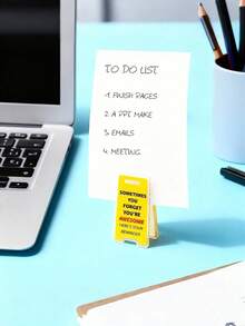 2pcs Acrylic Motivational Desk Sign "You're Awesome Sometimes, This Is Your Reminder" With Yellow Background And Positive Affirmation, Desktop Decor For Home, Office, Bedroom, Gift - View 9