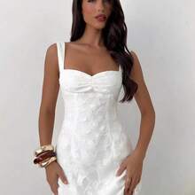 Women's Floral Knit Dress, Wedding Guest Dress, Holiday Dress, Graduation Dress, Date Party Dress, Solid Color Mini White Backless Umbrella Dress, Fitted Dress, Short Dress, Party Dress, Women's Graduation Dress, Teacher Outfit, Teacher Skirt Sexy Party Clubwear ,Tea Break, Perfect For Everyday Wear. It's Also Suitable For Work, Back-To-School, Afternoon Tea, Summer Music Festivals, Western Style, Nomadic Style, Birthday Parties, Graduation Ceremonies, Preppy Style, School Uniforms, Casua - Celeste - Ver 11