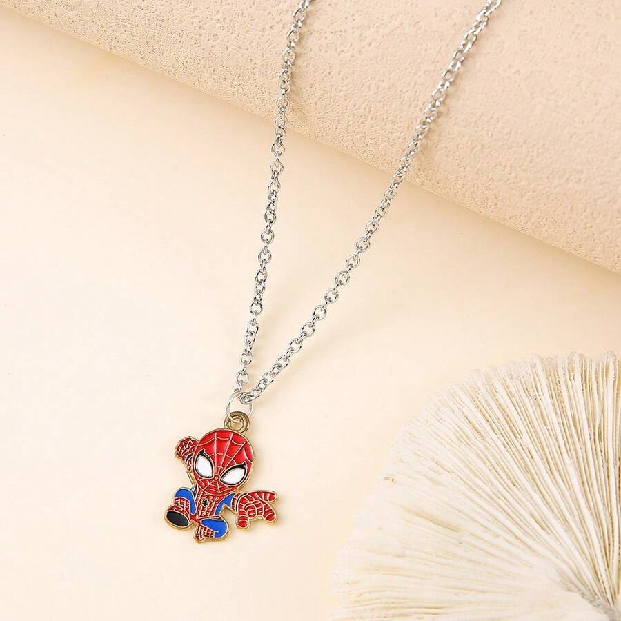 Marvel 1pc Spider-Man Cartoon Multifunctional Necklace, Unique Gift For Couples, Fans, Family And Friends, Stylish Summer Pendant, Best Choice For Girlfriend/Couples, Small Item To Create Summer Vibe, Excellent Daily Accessory - Multicolor - View 1