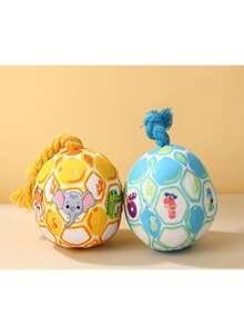 1 buah Boneka Kunyah Anjing/Kucing Tali Plush, Boneka Hewan Peliharaan Interaktif yang Tahan Lama dan Berbunyi - MultiWarna - View 7