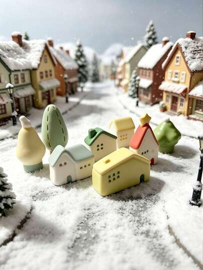 8pcs Resin Mini House Landscape Decor, DIY Small Fairy Garden Decoration, Bonsai And Miniature Landscape, Fairy House Ornament For Home, Yard, Desk And Outdoor Garden, Suitable For Model Landscape Building, Tabletop Terrain And Art Display, Resin Material, Fantasy Theme, Gardening And Succulent Decor, DIY Fairy Garden, Bonsai Succulent Planting And Glass Container Decor