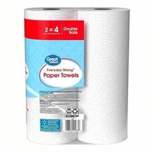Toallas de papel Great Value Split-Sheet | 2 rollos dobles, muy absorbentes, fuertes y duraderas - Por defecto - Ver 5