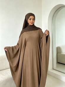 1 chiếc áo Abaya Hồi giáo màu trơn, mềm mại, thanh lịch và trang nhã, ôm eo, nhẹ nhàng và tiện lợi cho các hoạt động hàng ngày. - Nhiều màu - Xem 15