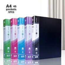 A4 PP File Folder 10-100 Pages, 1/5 Pcs, Portable Document Storage Folder, Multi-Color Lightweight File Folder, Office & Student Use - Single Piece - View 40