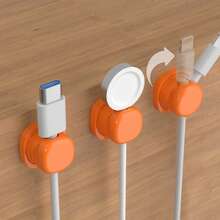 3pcs Adhesive Spring Rotating Cable Organizer Clips, Anti-Tangle Desktop Cable Holder, Earphone Cord Winder, Car Clip, Office Desk Wire Organizer - Magnetic Wire Clip - View 17