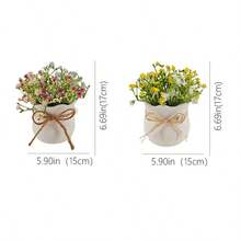 INS Style Artificial Starry Sky Flower Potted Plant, 2 Color Options, Mini Desktop Decor, Bedroom Nightstand Healing Green Plant, Waterless Eternal Flower, Mother's Day & Best Friend Gift - Yellow and White Color Scheme - View 7
