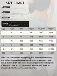 Women's Casual Straight-Leg Jeans, Washed Effect, Button Zipper Pockets, Full Length Non-Stretch Woven Denim Fabric - Light Wash - View 9