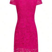 Women's Lace & Ditsy Floral Asymmetrical Hem Romantic Short Sleeve Dress Summer Dresses For Women  Dresses For Women Summer Summer Dresses For Women Summer Outfits For Women  Vacation Dress  Summer Vacation Outfits Women Going Out Outfits - Morado - Ver 10