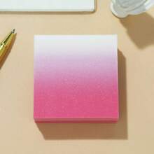 Pink + Blue Gradient Glitter Transparent Sticker Note Paper, Super Sticky Transparent Matte Convenient Advertising N-Times Reusable, Office Student Color Message Book Business Notes, Shiny, Waterproof, Self-Adhesive, No Residue, Transparent, Bookmark, Notebook, Back-To-School Gift, 3 Inches X 3 Inches - Multicolor - View 13