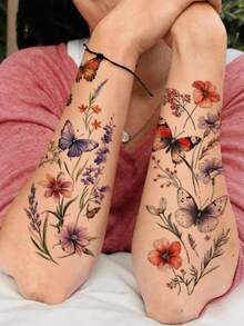 3 Sheets Minimalist Finger Temporary Tattoos, Leaf, Butterfly, Flower, Diamond, Heartbeat, Music Note Patterns, Personalized Small Designs, Waterproof Realistic Body Tattoo Stickers For Finger, Ear, Shoulder, Neck, Collar, DIY Daily, Party, Holiday Gifts - Multicolor - View 5