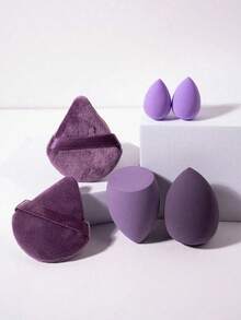 6/1pc Makeup Sponges: 2 Makeup Sponge + 2 Velvet Powder Puffs + 2 Mini Makeup Sponges, Multi-Functional Makeup Tools, Makeup Powder Puffs, Dry & Wet Use Makeup Sponges, Blush Puff, Loose Powder Puff, Suitable For Liquid Foundation, BB Cream, Concealer, Face Cream, Foundation, Suitable For All Skin Types - Multicolor - View 16