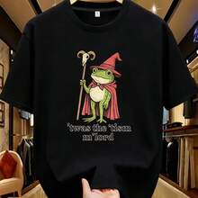 Camiseta informal de manga corta con cuello redondo para mujer, talla grande, elástica, de media manga con estampado moderno91 - Negro - Ver 1