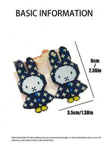 Kẹp tóc acrylic hình áo mưa hoạt hình MIFFY mới năm 2026, kiểu pixel, thiết kế hình chú thỏ dễ thương, có 6 màu (xanh dương, vàng, trắng) với họa tiết mưa, thiết kế nghệ thuật pixel thẩm mỹ với kẹp cá sấu, nhẹ và thoải mái để sử dụng hàng ngày, đi học, đi làm, dự tiệc. - Nhiều màu - Xem 3