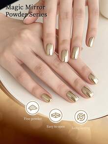 RS NAIL 3色魔镜美甲粉,金属金银粉,全息镜面效果美甲装饰 - 彩色 - 查看 10