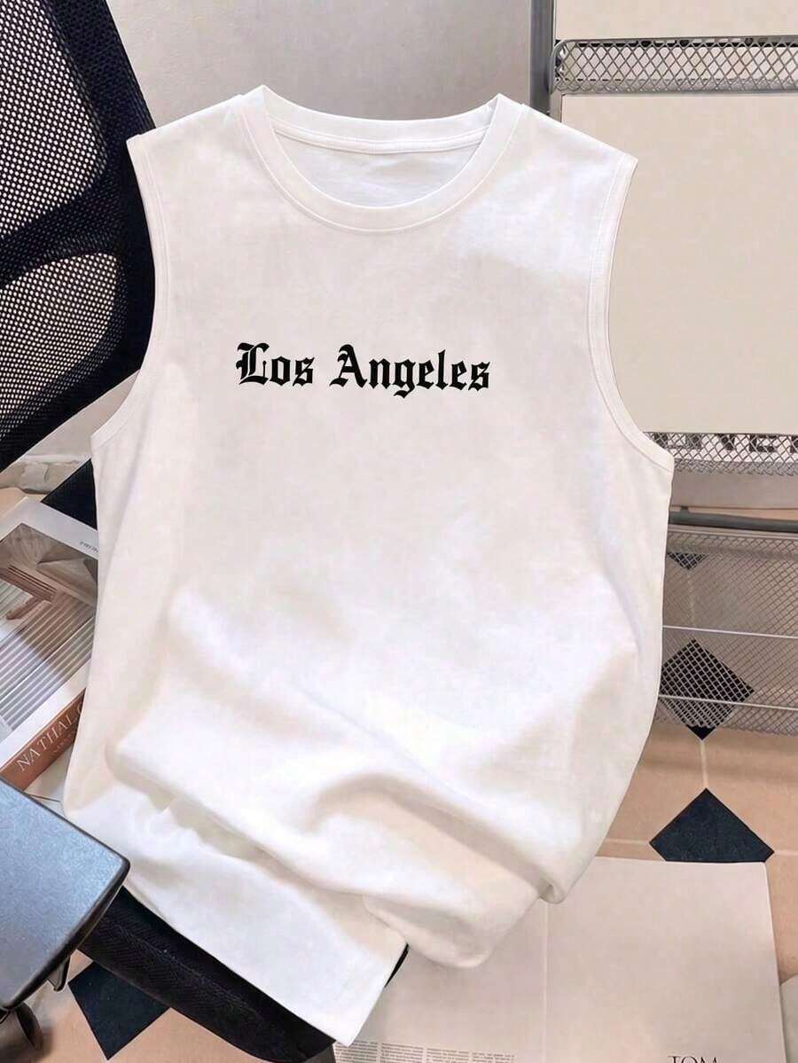 Camiseta de manga corta con cuello redondo y diseño sencillo para hombres - Beis - Ver 1