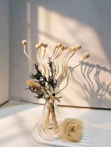 3/5pcs Set Fragrance Diffuser Rods, Unique Design, 100% Natural Rattan, Wooden Beads, Fragrance Sticks, Large S-Shape, Woven Material, Decorative Home Accessory - Multicolor - View 12