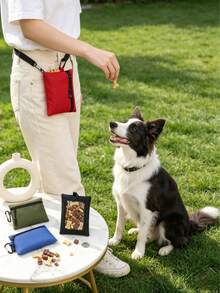 1 pieza Bolsa portátil lavable para premios de mascotas, bolsa de entrenamiento para perros, tamaño compacto fácil de limpiar, adecuada para llevar al pasear al perro o viajar - Multicolor - Ver 6